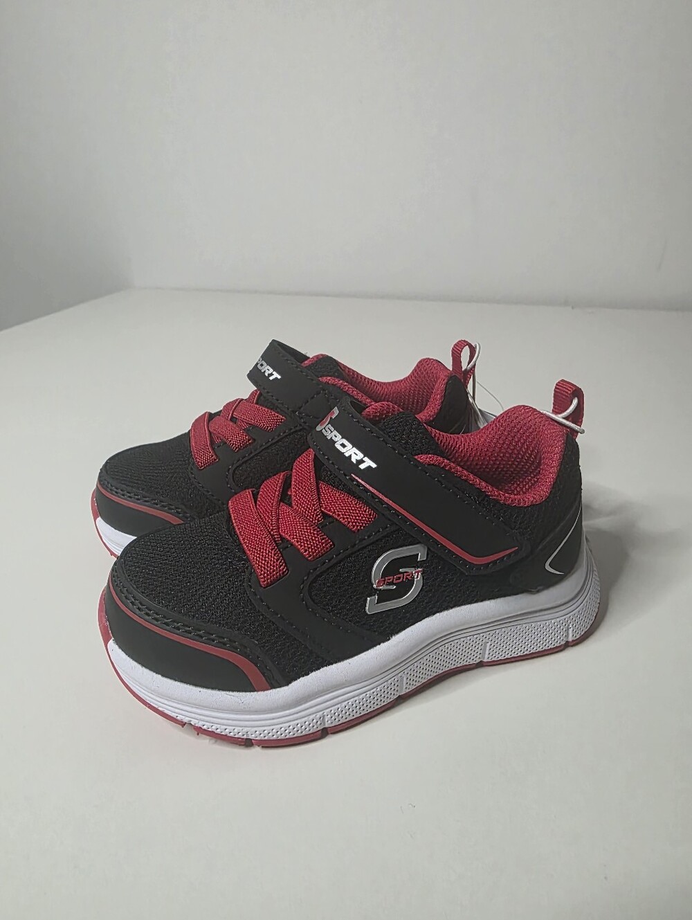 SEE DETAILS - NWT Skechers 6T Boys Remmie Black & Red Hook and Loop Tennis Shoes